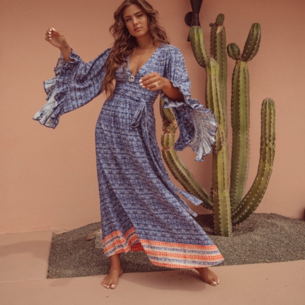 Vici collection khaleesi ruffle kimono dress